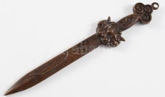 Keleti réz levélnyitó, h: 12,5 cm