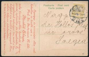 1943 Képeslap céglyukasztásos Turul 2f bérmentesítéssel, gyógyszerészeti reklám szöveggel "BUDAPEST" - Szeged