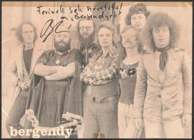 Bergendy István aláírása a Bergendyt ábrázoló lapon + plakát, hajtott, 38×28 cm