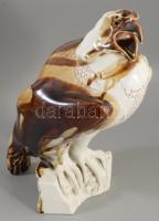 Hollóháza Stúdió Sas szobor. Jelzett, kézzel festett, hibátlan, m: 34 cm