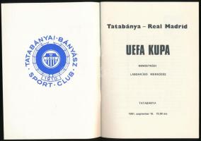1981 UEFA Tatabánya - Real Madrid nemzetközi labdarúgó mérkőzés programfüzet, 14p