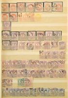 Régi magyar tétel sok Krajcáros és Turul bélyeggel, többletpéldányokkal, összefüggésekkel, 24 lapos, A/4-es berakóban