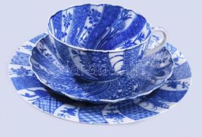 cca 1900 Kínai export porcelán egyszemélyes reggeliző szett, csésze alátéttel és desszertes tányér.J...