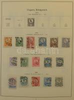 1871-1968 Tartalmas magyar gyűjtemény sorokkal, blokkokkal , nagyon sok jó kiadással előnyomott albumlapokon + tartalmas gyűjtemény maradvány 1871-től előnyomott lapokon, régi rugós borítóban. Magas katalógus értékű, szépen kezelt anyag!! Érdemes megnézni!!