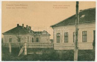Temesrékas, Temes-Rékás, Recas; Újtelep állami iskola. Tasch Ferenc kiadása 016. (W.L. ?) / K. Staats-Volksschule / school (EB)