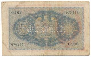 Olaszország 1918. 5L T:F,VG
Italy 1918. 5 Lire C:F,VG
Krause P#28