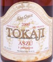 2000 Tokaj Oriens 3 puttonyos aszú, bontatlan palack, édes, fehér desszertbor, 11%, 0,5l