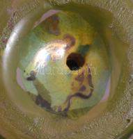 Zsolnay kisplasztika - bagoly. Savmaratott felületű eozin mázakkal bevont finomfajansz, jelzett, hib...