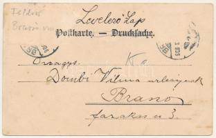 1906 Barcaföldvár, Földvár, Marienburg, Feldioara; Barcaföldvár vára, Evangélikus templom, látkép. A...