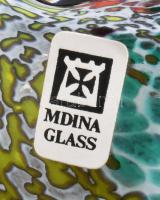 Mdina Glas máltai üveg madár figura, címkével és gravírozással jelzett, hibátlan, m: 8 cm