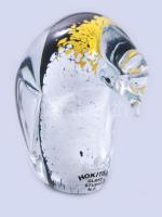 Hokitika Glas anyagában színezett iparművész üveg pingvin figura, jelzett, hibátlan, m: 6 cm