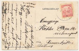 1917 Gizellafalva, Ghizela (Temes); Római katolikus templom és belseje, plébánia lak. Cherrier M. fé...