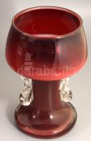 Huta Szkła Tarnowiec, Słuczan-Orkusz Jerzy designer: Váza. Jelzés nélkül, anyagában színezett, hibátlan, m: 22 cm