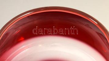 Huta Szkła Tarnowiec, Słuczan-Orkusz Jerzy designer: Váza. Jelzés nélkül, anyagában színezett, hibát...