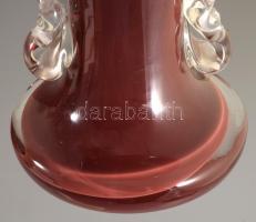 Huta Szkła Tarnowiec, Słuczan-Orkusz Jerzy designer: Váza. Jelzés nélkül, anyagában színezett, hibát...