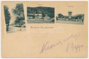 1901 Kovászna, Covasna; Pokolsár-fürdő, Horgász-forrás, Sétatér. Bogdan Ferenc fényképész / spa, bath, spring source, promenade (EK)