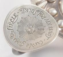 Borkóstoló tálka, "Cuvée Grand Siecle XIV Louis Roy Soleil" felirattal, h: 12 cm