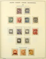 Magyar gyűjtemény a Krajcárosoktól 1944-ig, sorokkal, blokkokkal, portókkal, előnyomott albumban, csavaros borítóval, tokkal