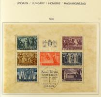 Magyar gyűjtemény a Krajcárosoktól 1944-ig, sorokkal, blokkokkal, portókkal, előnyomott albumban, cs...