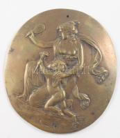 Szecessziós bronz plasztika, 13,5x11,5 cm