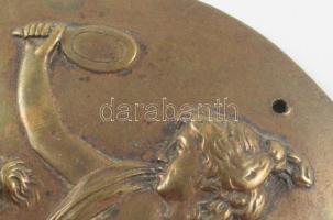 Szecessziós bronz plasztika, 13,5x11,5 cm