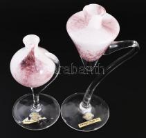 Kaspar 2 darab gyertyatartó, jelzett, egyiken lepattanással, m: 23 cm alatt