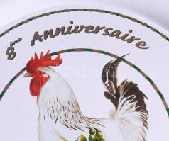 Charles Delatour francia borászat márkás fém tálca, d: 28 cm