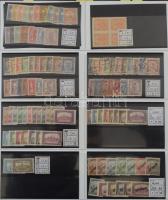 Magyar tétel 1871-től, benne sorok, vágottak, blokkok, SAFE berakóban, gyűrűs borítóval