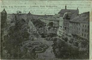 1915 Lviv, Lwów, Lemberg; Waly Hetmanskie / street, Hotel Viktoria, shops (fl)