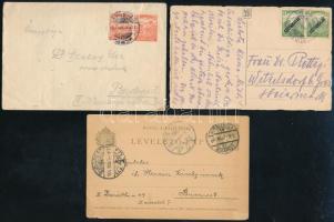 1904-1963 21 db küldemény: levelezőlap, levél, közte Kárpát-Ukrajna mozgóposta, inflációs levél, szállítólevél, sokbélyeges, ajánlott levél, tábori posta, külföldre küldöttek, nyomtatványok