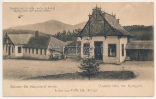 Oláhszentgyörgy, Sangeorgiul Roman, Sangeorz-Bai; Scadele reci si calde / Meleg és hideg fürdő / spa, bathhouse (ázott / wet damage)