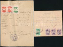 1946-47 2 db okmánybélyeges számla okmány
