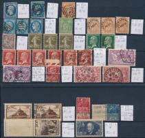 Franciaország 1852-1938 Mi 9-425 között válogatott darabok, 2 db stecklapon, közte szelvényes, üres mezős bélyegek, szép minőségben (Mi EUR 501.-)