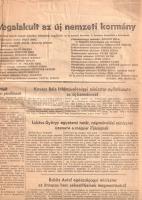 [Folyóirat, 1956.] "Megalakult az új kormány. A kormány új tagjai. Híven az igazsághoz: az elmú...