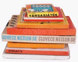 8 darab retro és régi társasjáték, klf méretben.