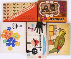 8 darab retro és régi társasjáték, klf méretben