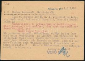 1942.05.03. Cenzúrázott levelezőlap Németországba, egyezményes 24f díjjal, korcsolya reklámmal, Temp...