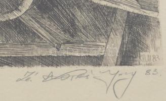 ZéKovács József (Zé Kovács Jozsef, 1951-): Bőrmacska. Rézkarc, akvarell, papír, jelzett, sorszámozot...