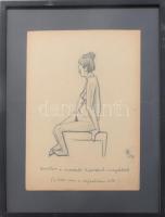 EG jelzéssel: Amikor a modell kifordul magából. Akt, Ceruza, papír, jelzett. 23x31 cm