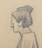 EG jelzéssel: Amikor a modell kifordul magából. Akt, Ceruza, papír, jelzett. 23x31 cm