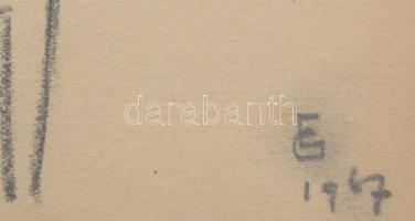 EG jelzéssel: Amikor a modell kifordul magából. Akt, Ceruza, papír, jelzett. 23x31 cm