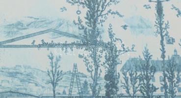 Gross Arnold (1929-2015): A művészet kertje. Ofszet nyomat, papír, jelzett a nyomaton, üvegezett fak...