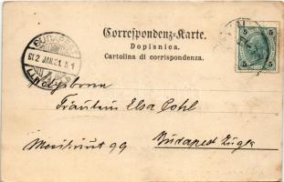 1902 Knin; Glavna ulica s' zapadne strane. P. Pozar / Fő utca / main street (EK)