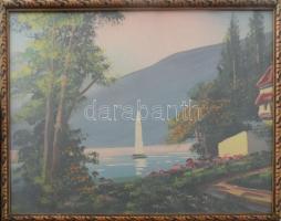 8-10 db gyenge akvarell, tempera munka és néhány nyomat, gobelin keretezve, közötte aranyos kutyás k...