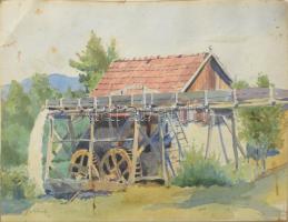 8-10 db gyenge akvarell, tempera munka és néhány nyomat, gobelin keretezve, közötte aranyos kutyás k...