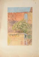 8-10 db gyenge akvarell, tempera munka és néhány nyomat, gobelin keretezve, közötte aranyos kutyás k...