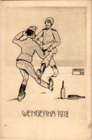 Wengerka. Békekarikatúrák / Friedenskarikaturen / WWI Polish-Hungarian bounce dance, peace caricatures, soldiers dancing s: Brossek O. (fl)