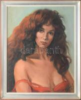 Jeckel Ferenc (1950-2012): Carmen. Olaj, farost 70x50 cm Keretben