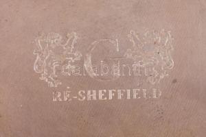 Sheffield angol ezüstözött boros / vizes kanna, jelzett, m: 20 cm