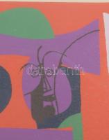 Würtz Ádám (1927-1994): Népművészet. Színes linómetszet, papír, jelzett, 28x40 cm Üvegezett keretben...